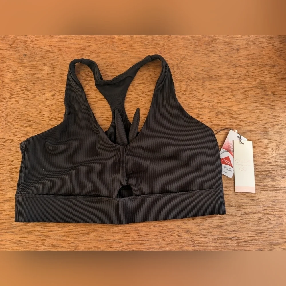 CALIA by Carrie Underwood Black Ribbed Sports Bra